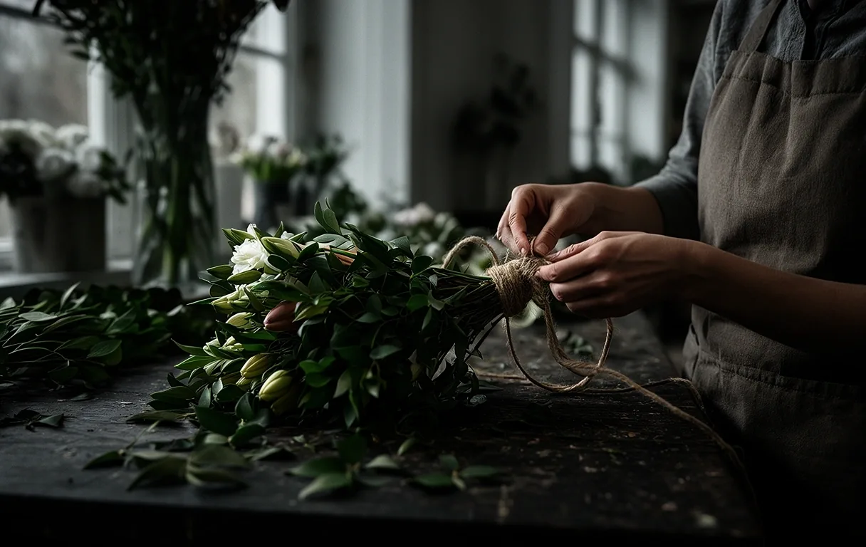 Detalje af blomsterhåndværk